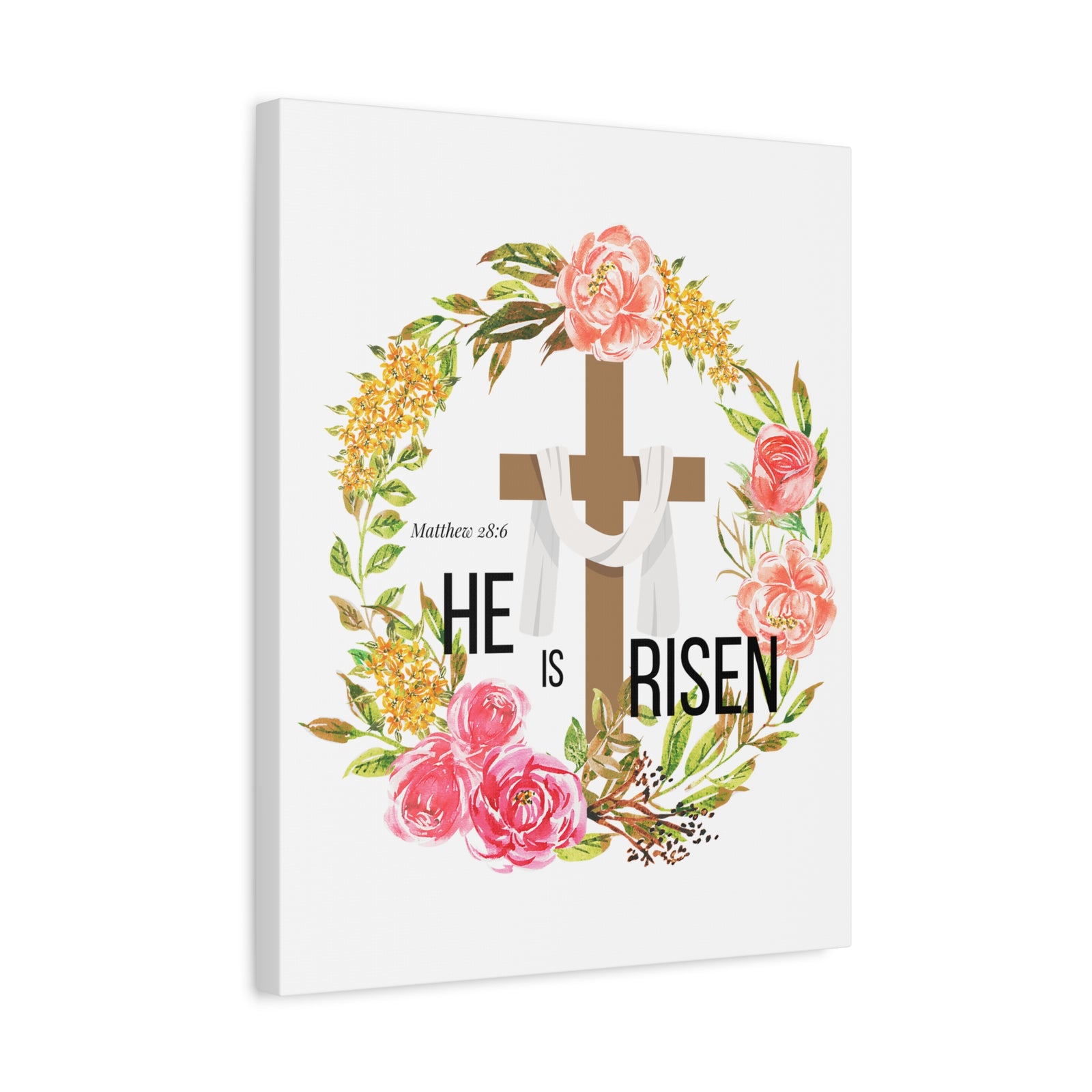 Scripture Walls Matthew 28:6 He Is Risen Bible Verse Canvas Christian Wall Art Ready to Hang Unframed-Express Your Love Gifts