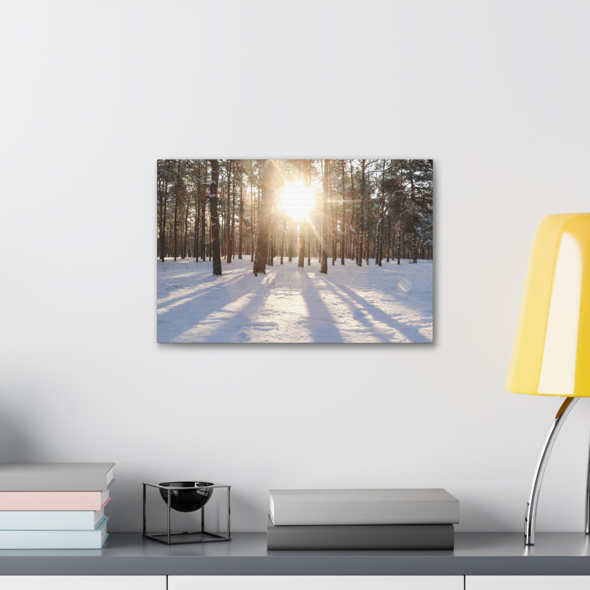 Tree Forest Covered In Snow Nature Wilderness Photography Canvas Wall Art for Home Decor Ready-to-Hang-Express Your Love Gifts