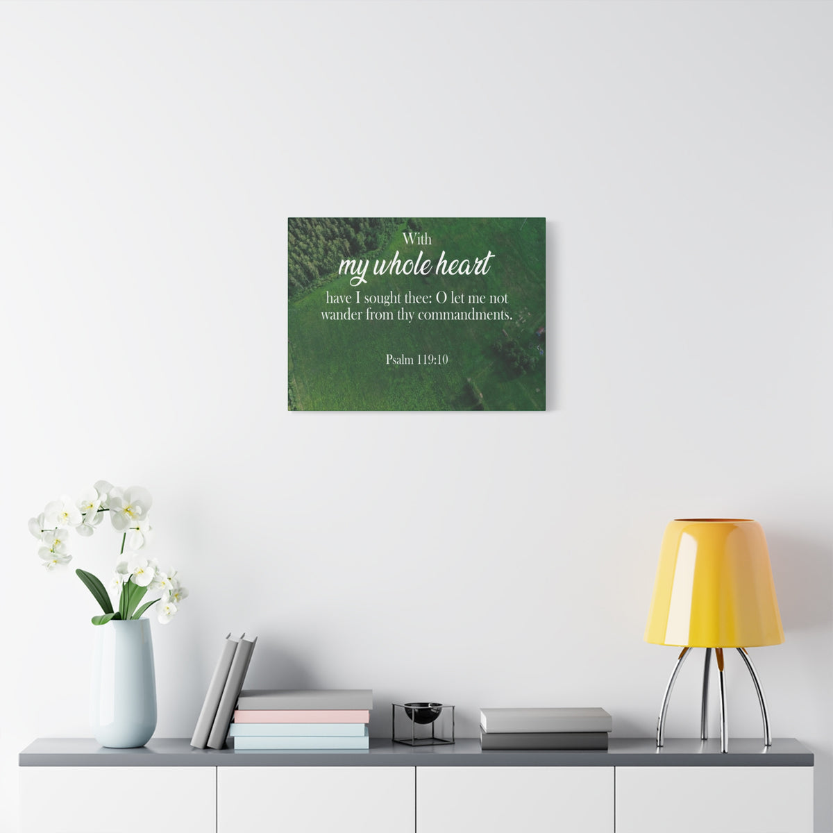 Scripture Walls Psalm 119:10 Whole Heart Bible Verse Canvas Christian Wall Art Ready to Hang Unframed-Express Your Love Gifts