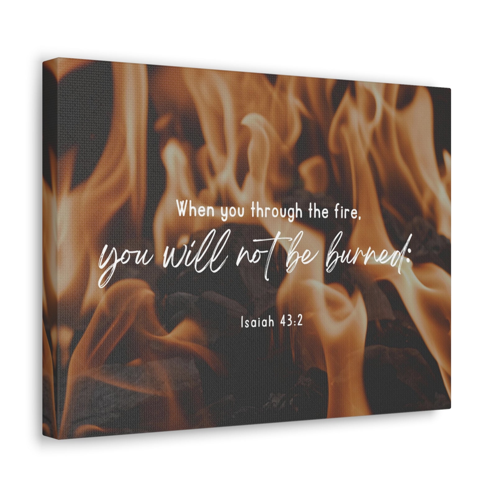 10 Scripture Walls Not Be Burned Isaiah 43:2 Bible Verse Canvas Christian Wall Art Ready to Hang-Express Your Love Gifts