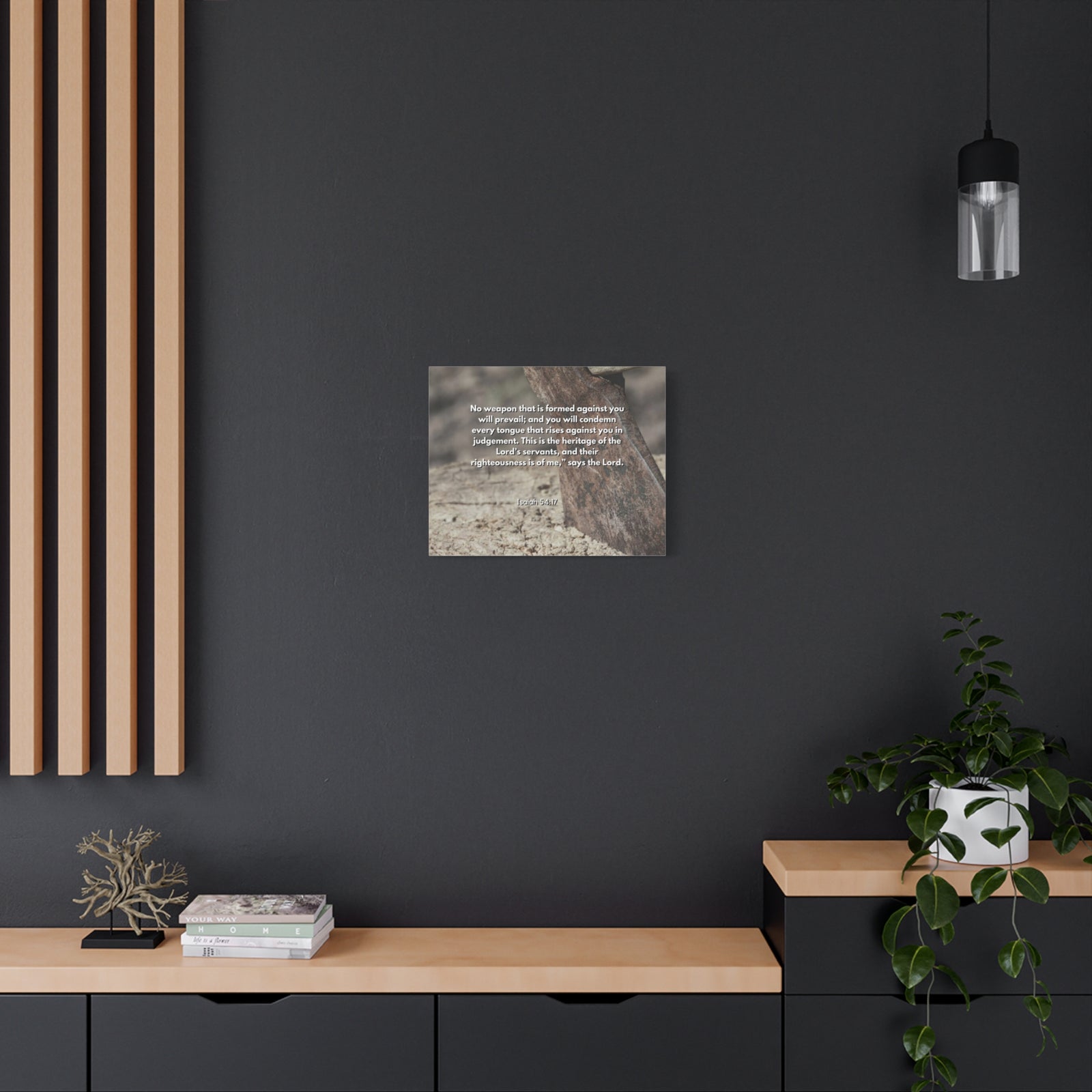 Scripture Canvas No Weapon Formed Isaiah 54:17 Christian Wall Art Bible Verse Print Ready to Hang-Express Your Love Gifts