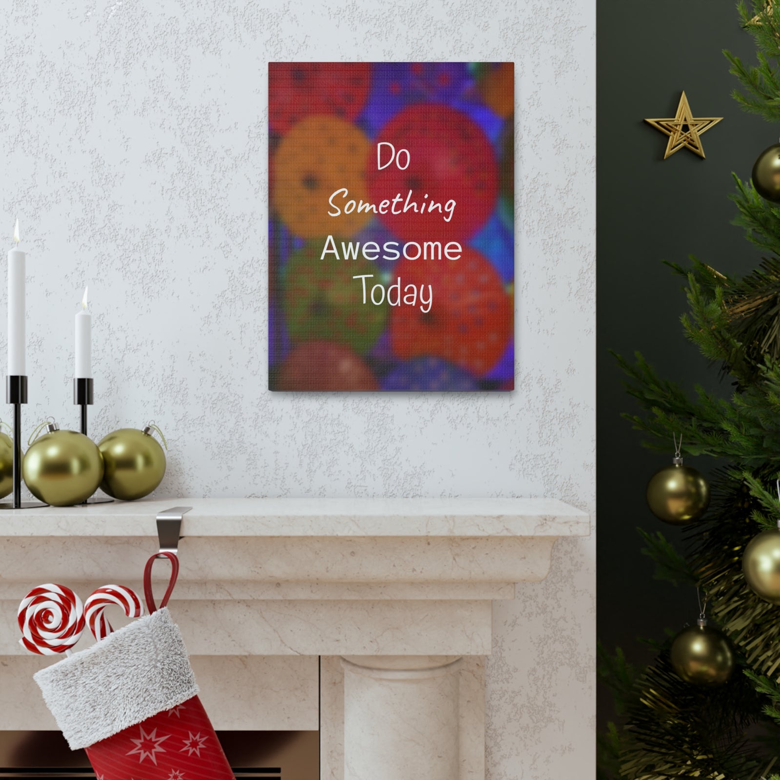 Inspirational Quote Canvas Do Something Awesome Today Motivational Print Ready to Hang Artwork-Express Your Love Gifts
