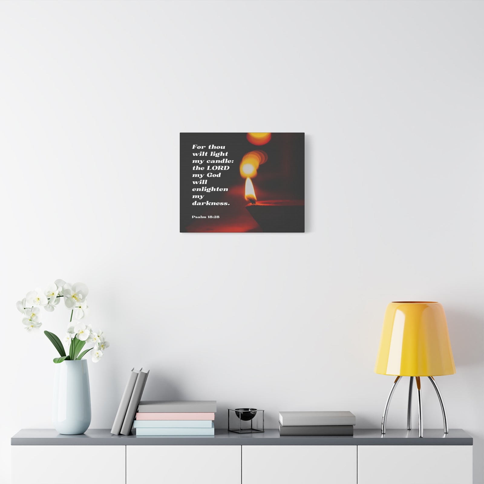 Scripture Canvas Enlighten My Darkness Psalm 18:28 Christian Wall Art Bible Verse Print Ready to Hang-Express Your Love Gifts