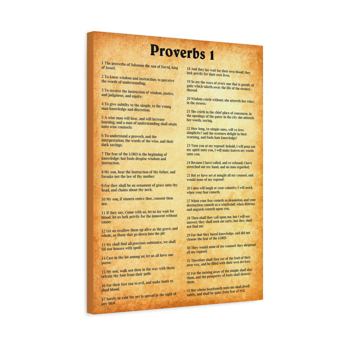 Scripture Walls Proverbs Chapter 1 Gold Bible Canvas Christian Wall Art Ready to Hang Unframed-Express Your Love Gifts