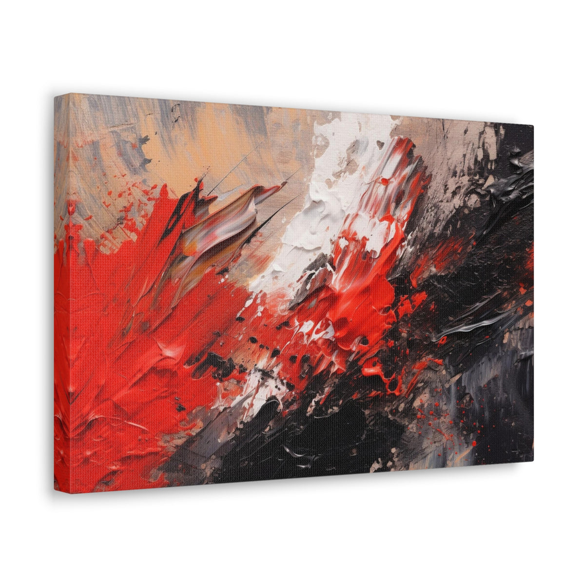 Abstract Oil Painting White Red Black Brushstrokes Painting Canvas Wall Art for Home Decor Ready-to-Hang-Express Your Love Gifts