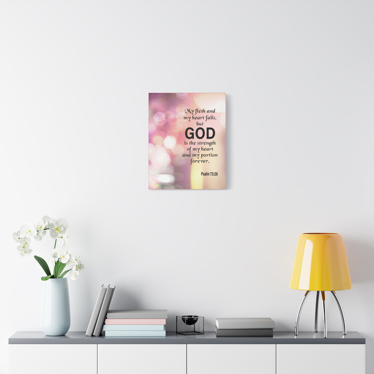 Bible Verse Canvas God is My Strength Psalm 73:26 Wall Art Christian Home Decor-Express Your Love Gifts