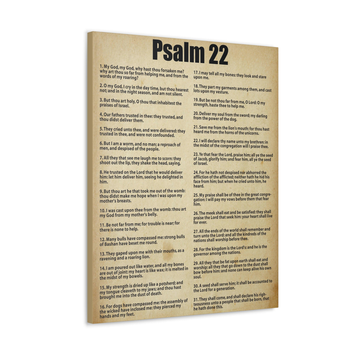 Scripture Canvas Desperate For God's Help Psalm 22 Christian Wall Art Bible Verse Print Ready to Hang-Express Your Love Gifts