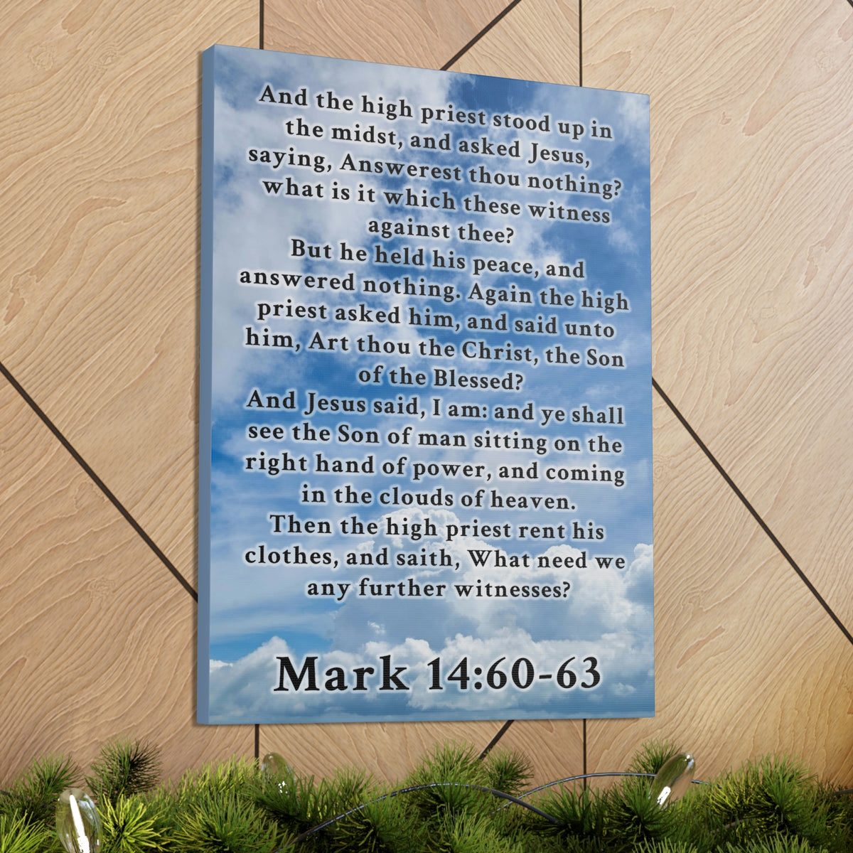 Scripture Walls Mark 14:60-63 KJV Bible Verse Canvas Christian Wall Art Ready to Hang Unframed-Express Your Love Gifts