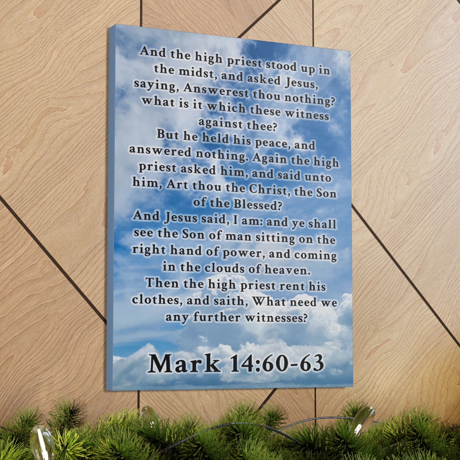 Scripture Walls Mark 14:60-63 KJV Bible Verse Canvas Christian Wall Art Ready to Hang Unframed-Express Your Love Gifts