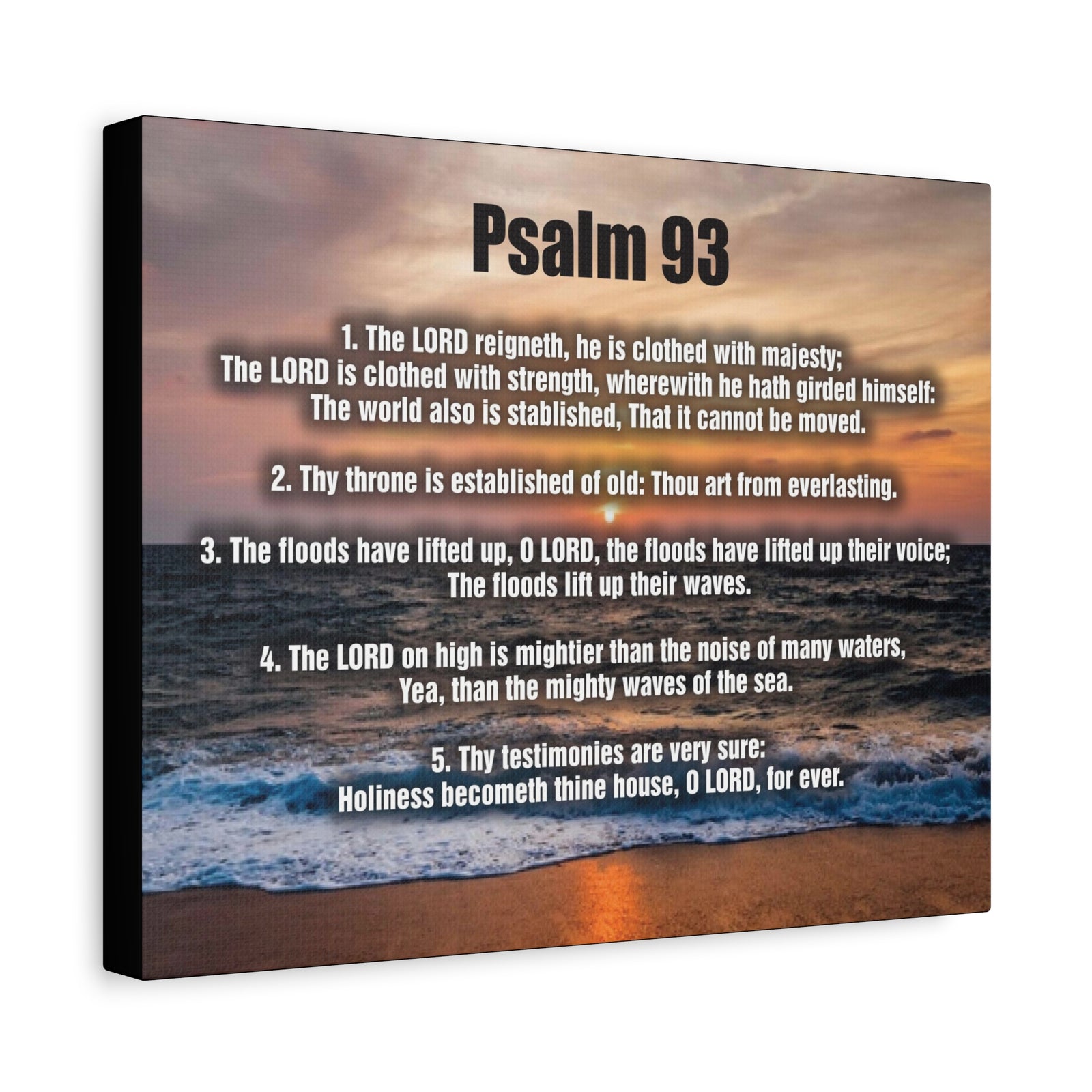 Scripture Canvas The Lord Reigneth Psalm 93 Christian Wall Art Bible Verse Print Ready to Hang-Express Your Love Gifts