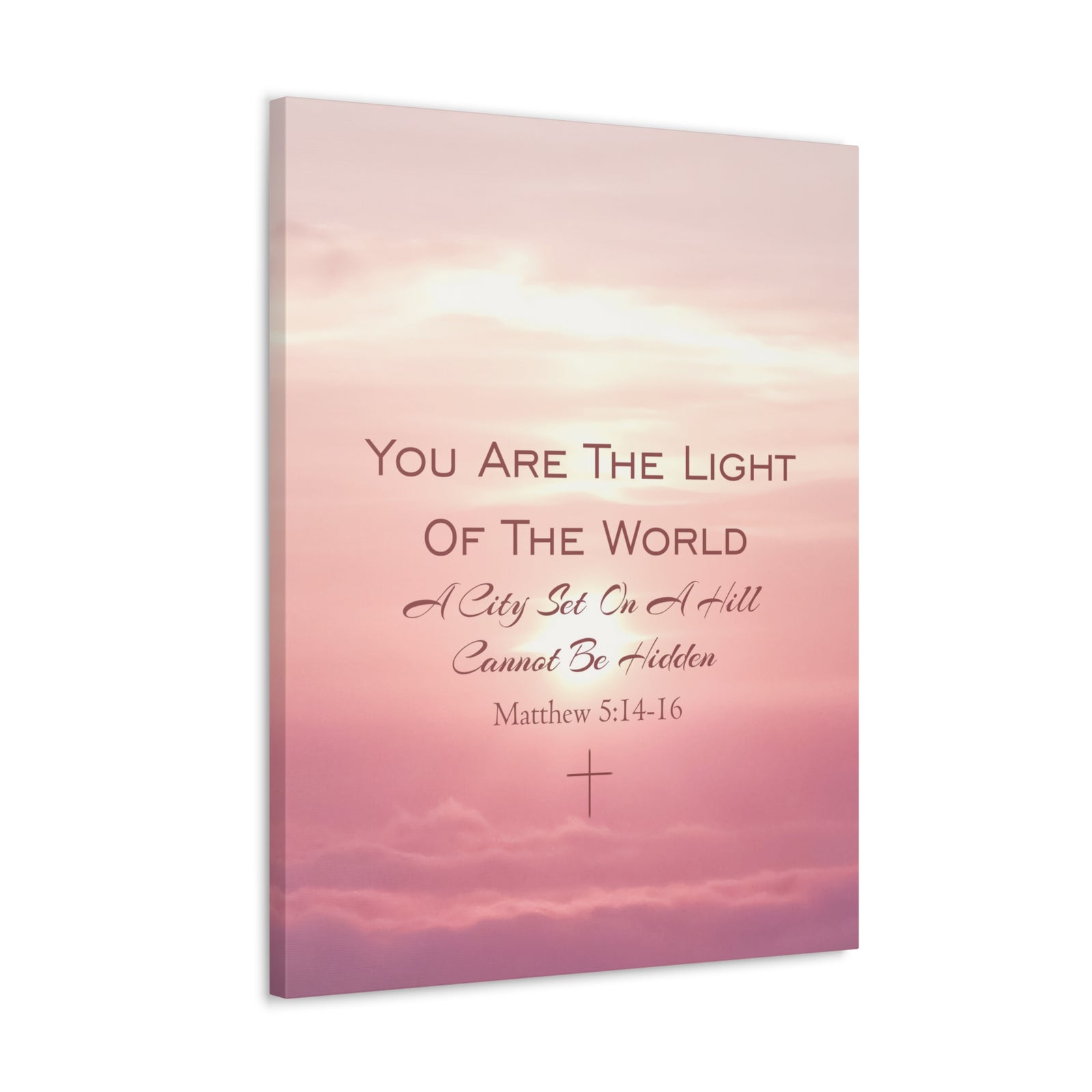 Scripture Canvas You Are The Light Matthew 5:14-16 Christian Wall Art Bible Verse Print Ready to Hang-Express Your Love Gifts