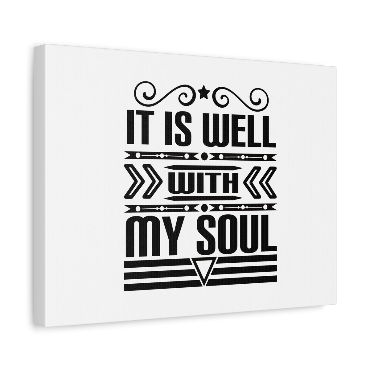 Scripture Canvas It Is Well With My Soul Psalm 42:7 Arrow Black Christian Wall Art Bible Verse Print Ready to Hang-Express Your Love Gifts