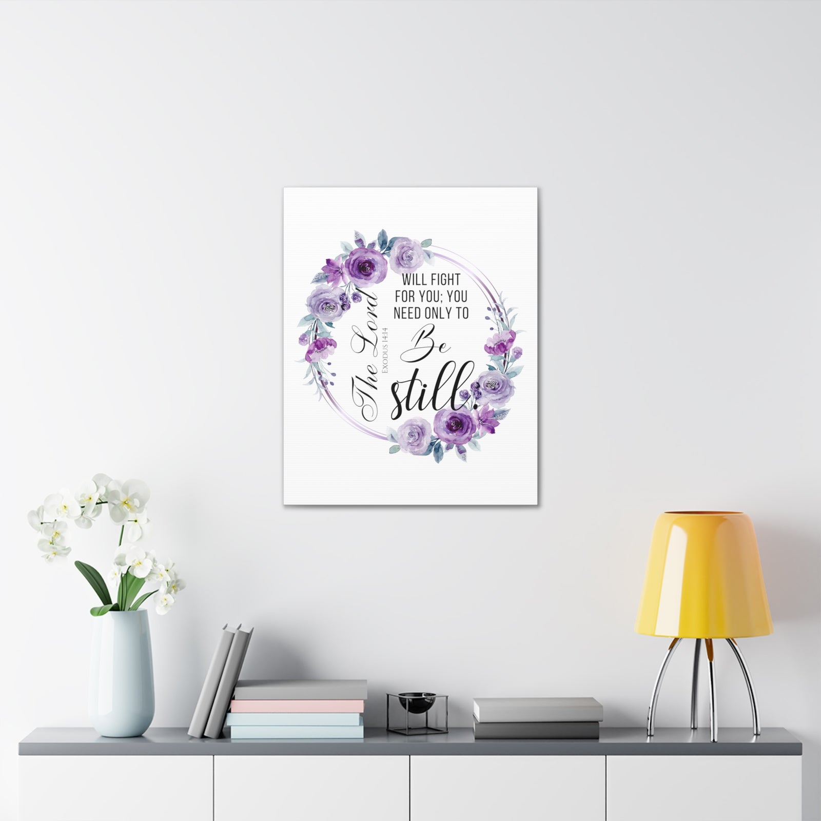 Scripture Walls Exodus 14:14 Be Still Bible Verse Canvas Christian Wall Art Ready to Hang Unframed-Express Your Love Gifts