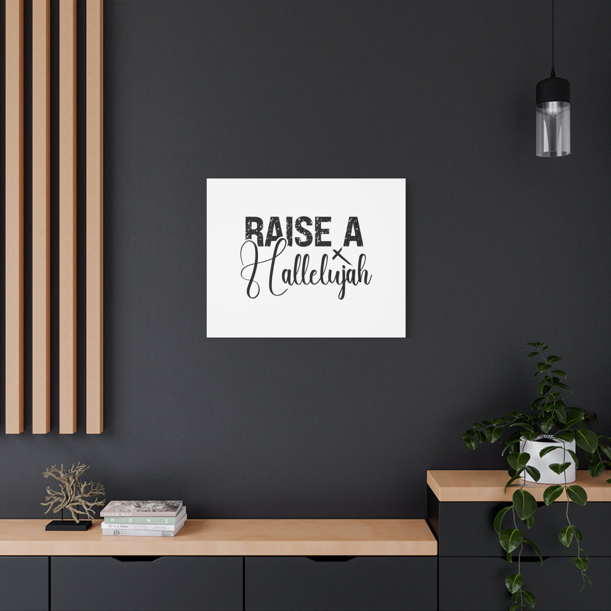 Scripture Canvas Raise A Hallelujah Psalm 135:3 Christian Wall Art Bible Verse Print Ready to Hang-Express Your Love Gifts