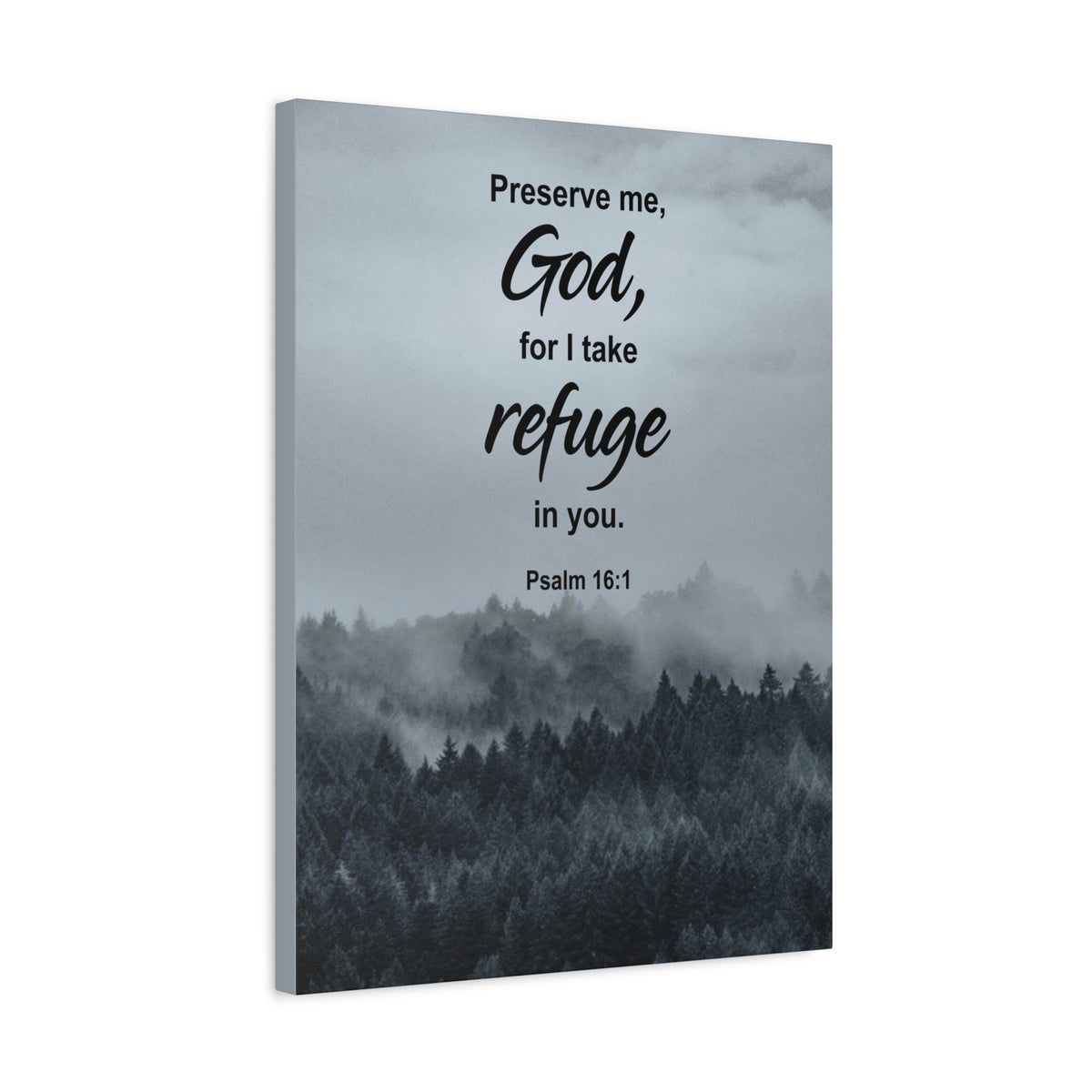 Scripture Canvas Preserve Me God Psalm 16:1 Christian Wall Art Bible Verse Print Ready to Hang-Express Your Love Gifts