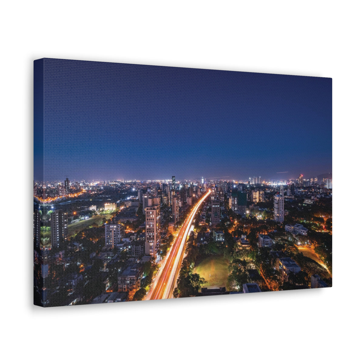 Mumbai Night Skyline Canvas Artwork High-Quality Breathtaking Stunning Cityscape for Home Decor Ready to Hang-Express Your Love Gifts