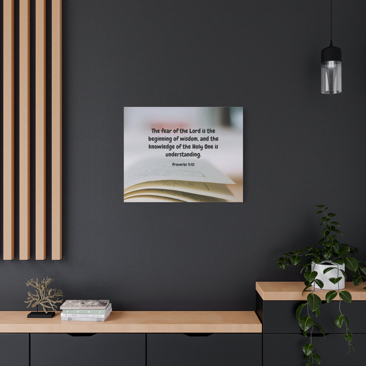 Scripture Walls Fear Of The Lord Proverbs 9:10 Bible Verse Canvas Christian Wall Art Ready to Hang-Express Your Love Gifts
