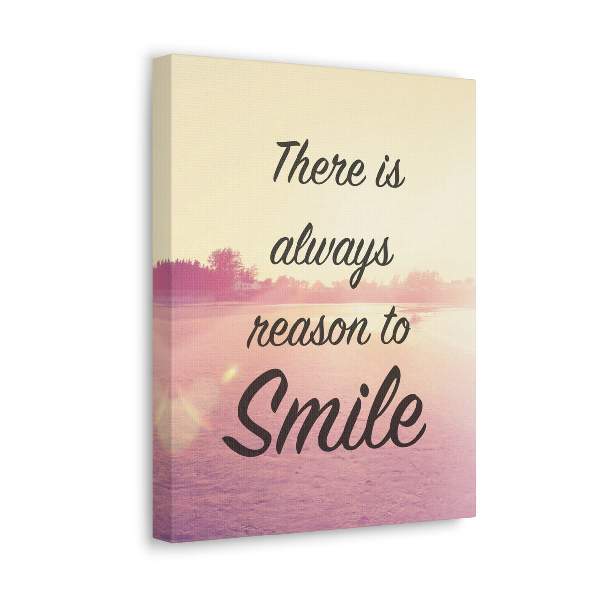 Inspirational Quote Canvas There Is Always Reason To Smile Motivational Print Ready to Hang Artwork-Express Your Love Gifts