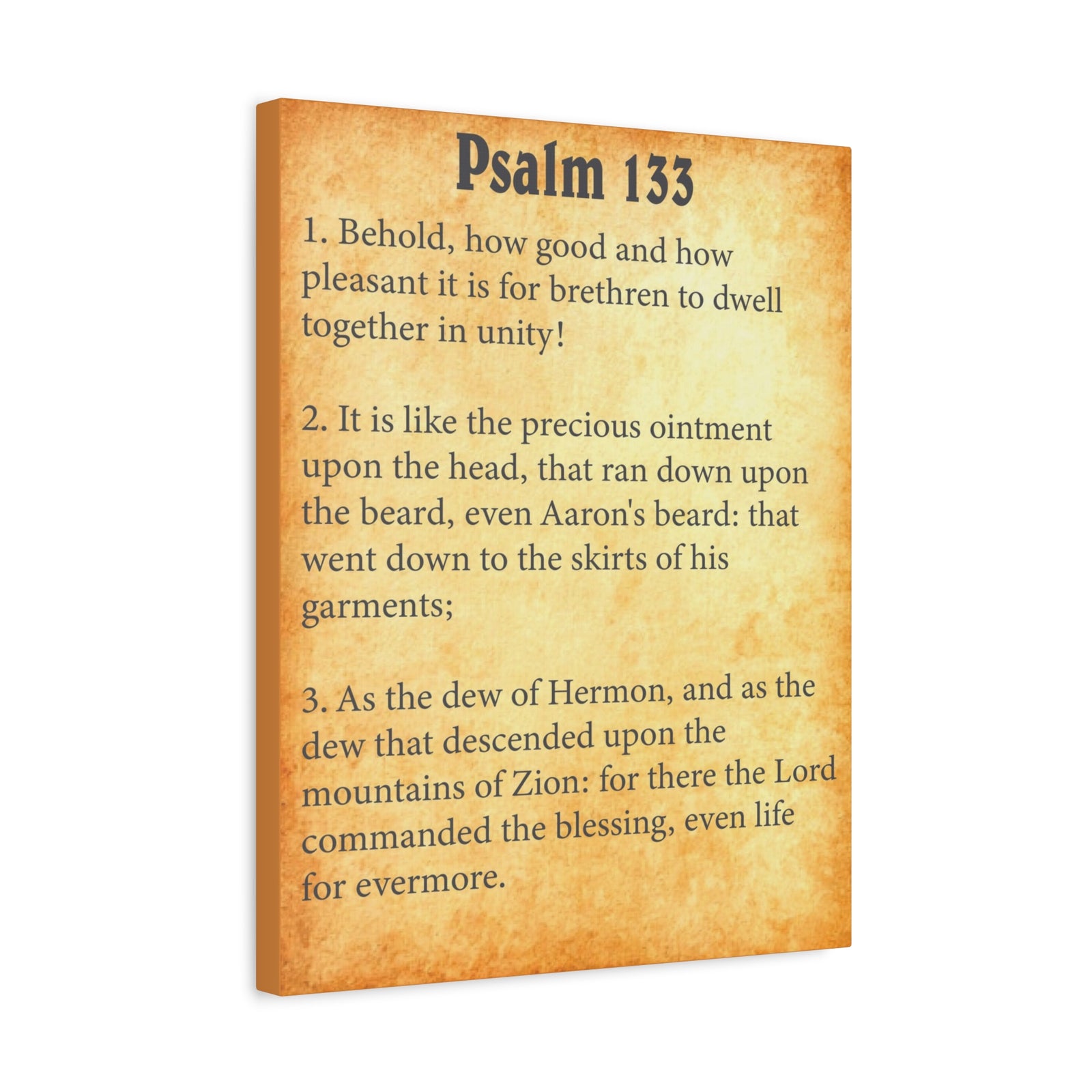 Scripture Walls Psalm 133 Gold Bible Chapter Canvas Christian Wall Art Ready to Hang-Express Your Love Gifts