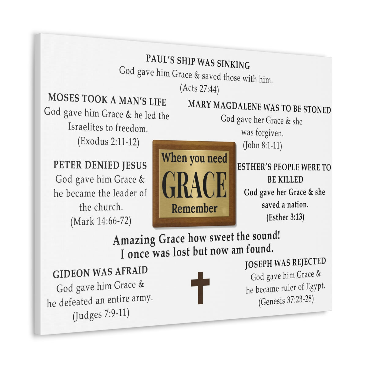 Scripture Walls When You Need GRACE Bible Verse Canvas Christian Wall Art Ready to Hang Unframed-Express Your Love Gifts