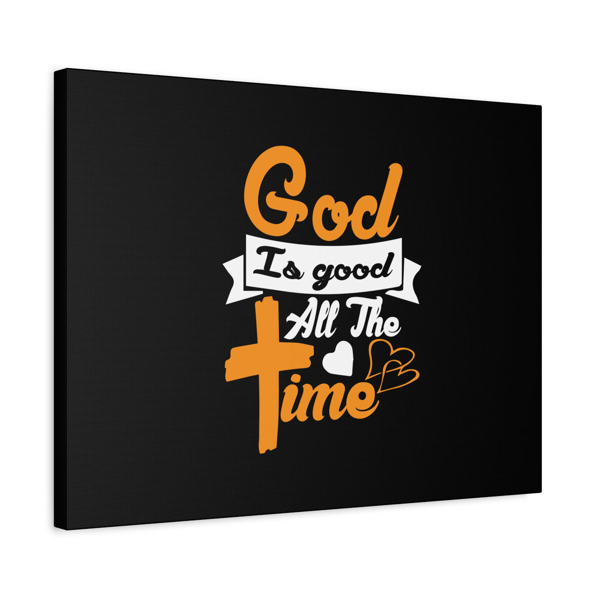 Scripture Canvas God Is Good All The Time Psalm 100:5 Orange Christian Wall Art Bible Verse Print Ready to Hang-Express Your Love Gifts