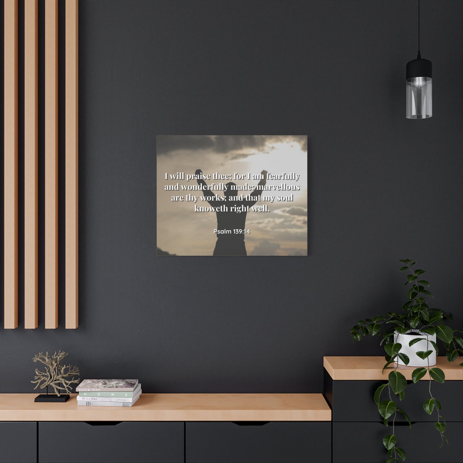 Scripture Canvas Marvellous Psalms 139:14 Christian Wall Art Bible Verse Print Ready to Hang-Express Your Love Gifts