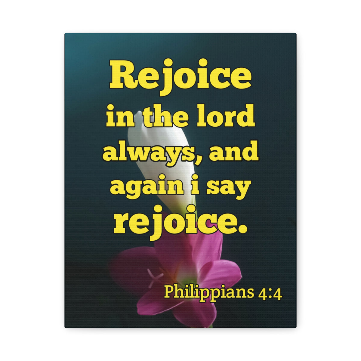 Scripture Canvas In The Lord Always Philippians 4:4 Christian Wall Art Bible Verse Print Ready to Hang-Express Your Love Gifts