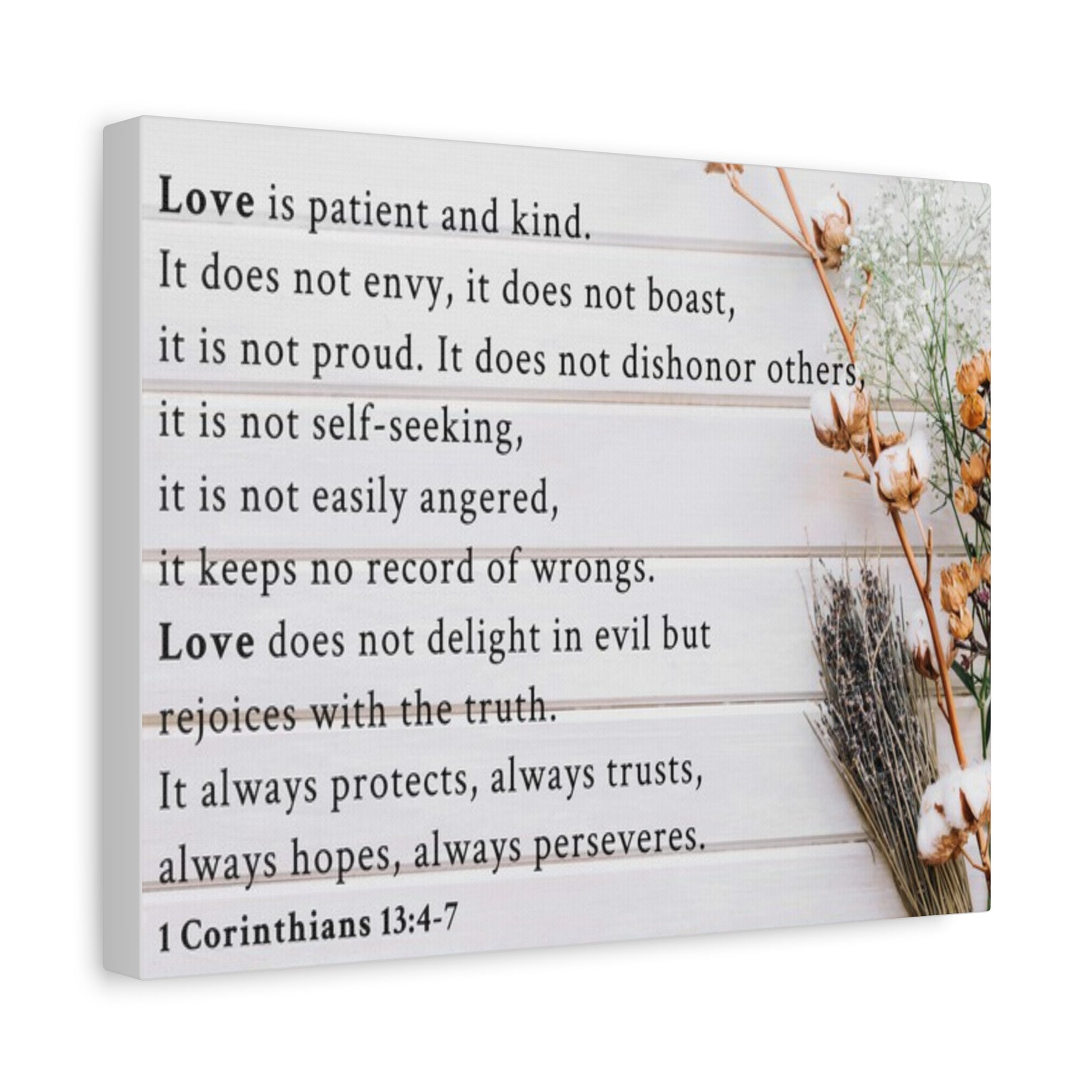 Scripture Walls Love is 1 Corinthians 13:4-7 Bible Verse Canvas Christian Wall Art Ready to Hang Unframed-Express Your Love Gifts