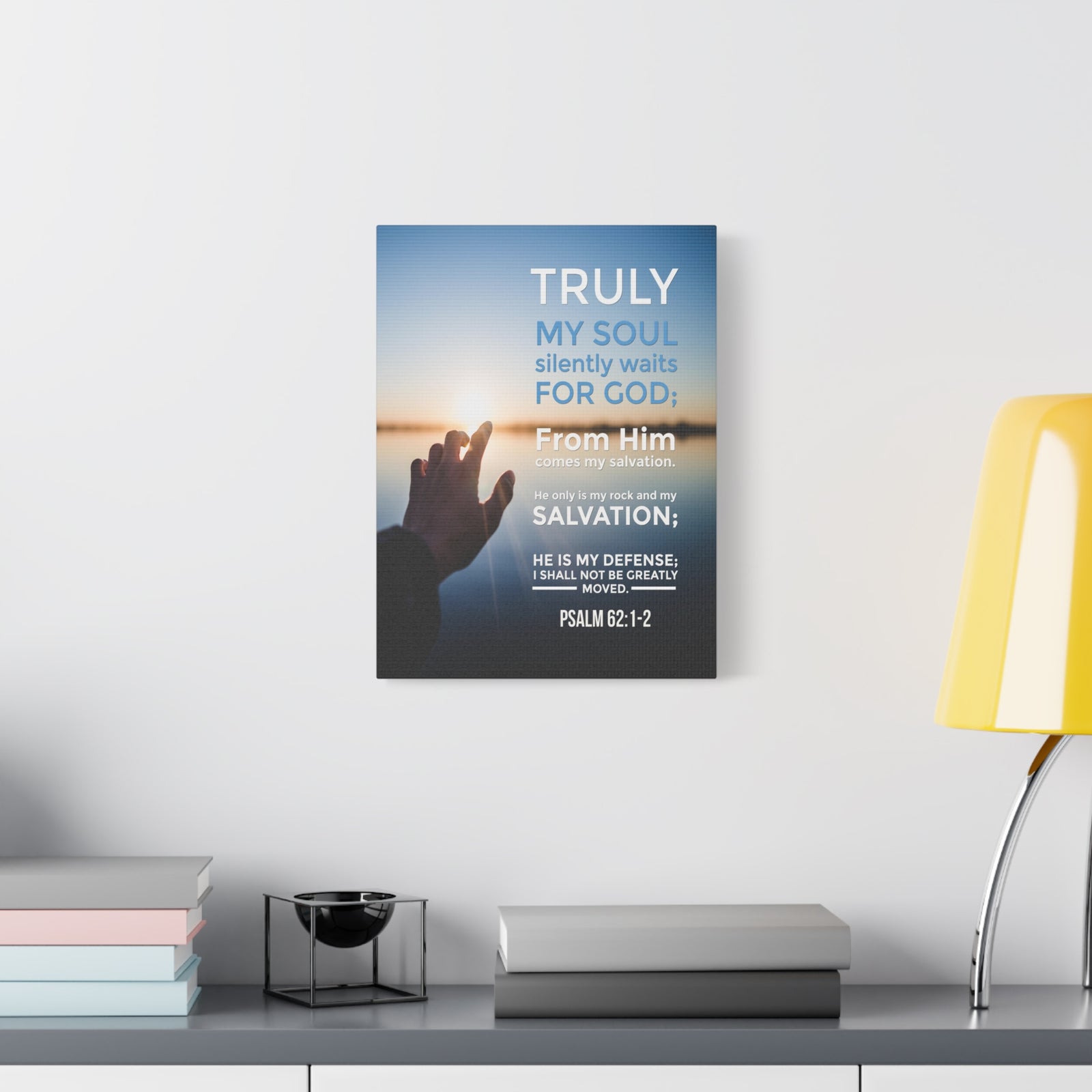 Scripture Walls My Defense Psalm 62:1-2 Christian Wall Art Bible Verse Print Ready to Hang-Express Your Love Gifts