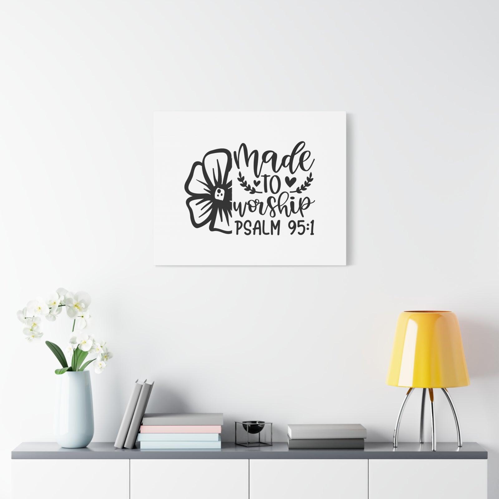 Scripture Canvas Made To Worship Psalm 95:1 Christian Wall Art Bible Verse Print Ready to Hang-Express Your Love Gifts