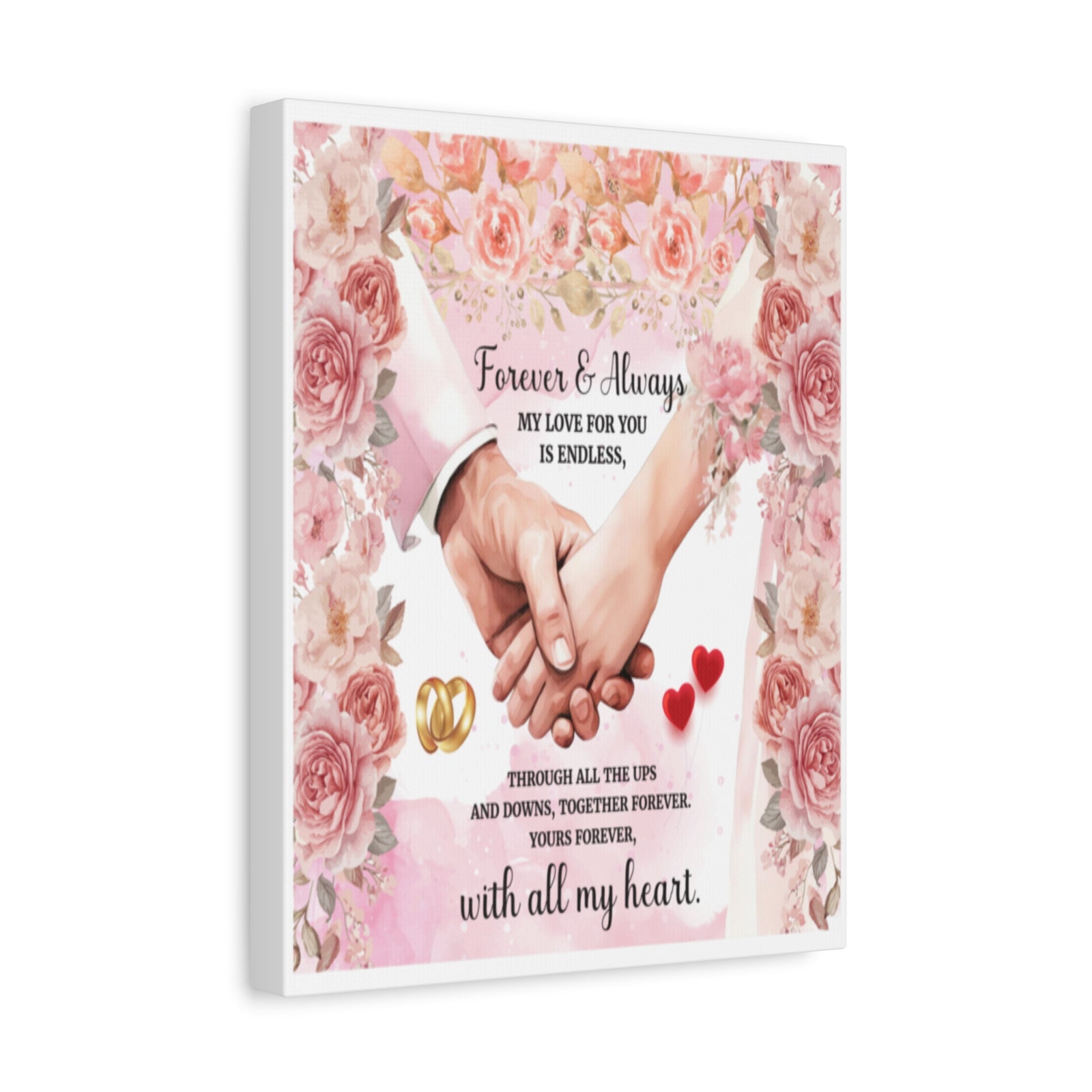 To My Wife Forever & Always Floral Canvas Wall Art – Romantic Wedding & Anniversary Gift-Express Your Love Gifts