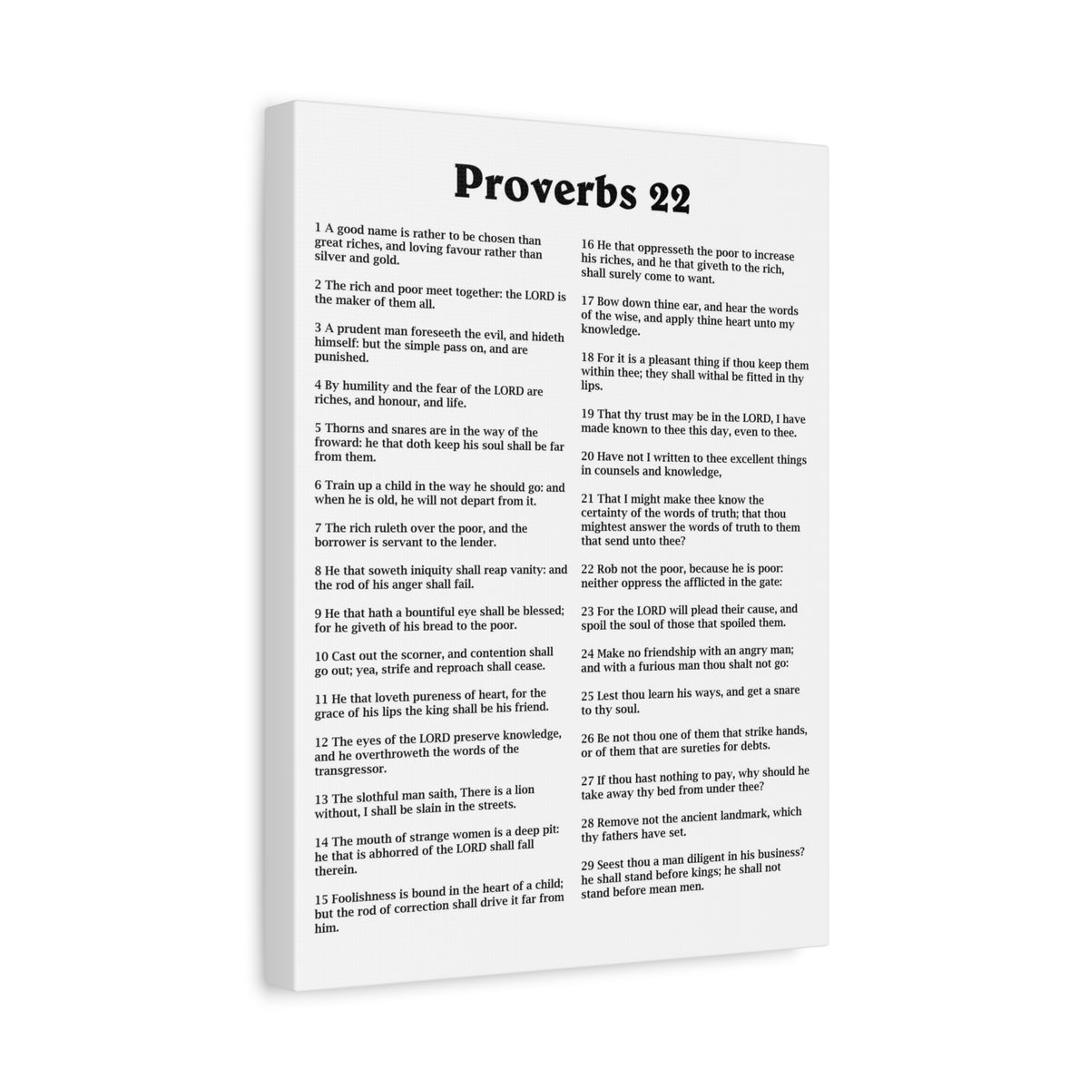 Scripture Walls Proverbs Chapter 22 White Bible Canvas Christian Wall Art Ready to Hang Unframed-Express Your Love Gifts