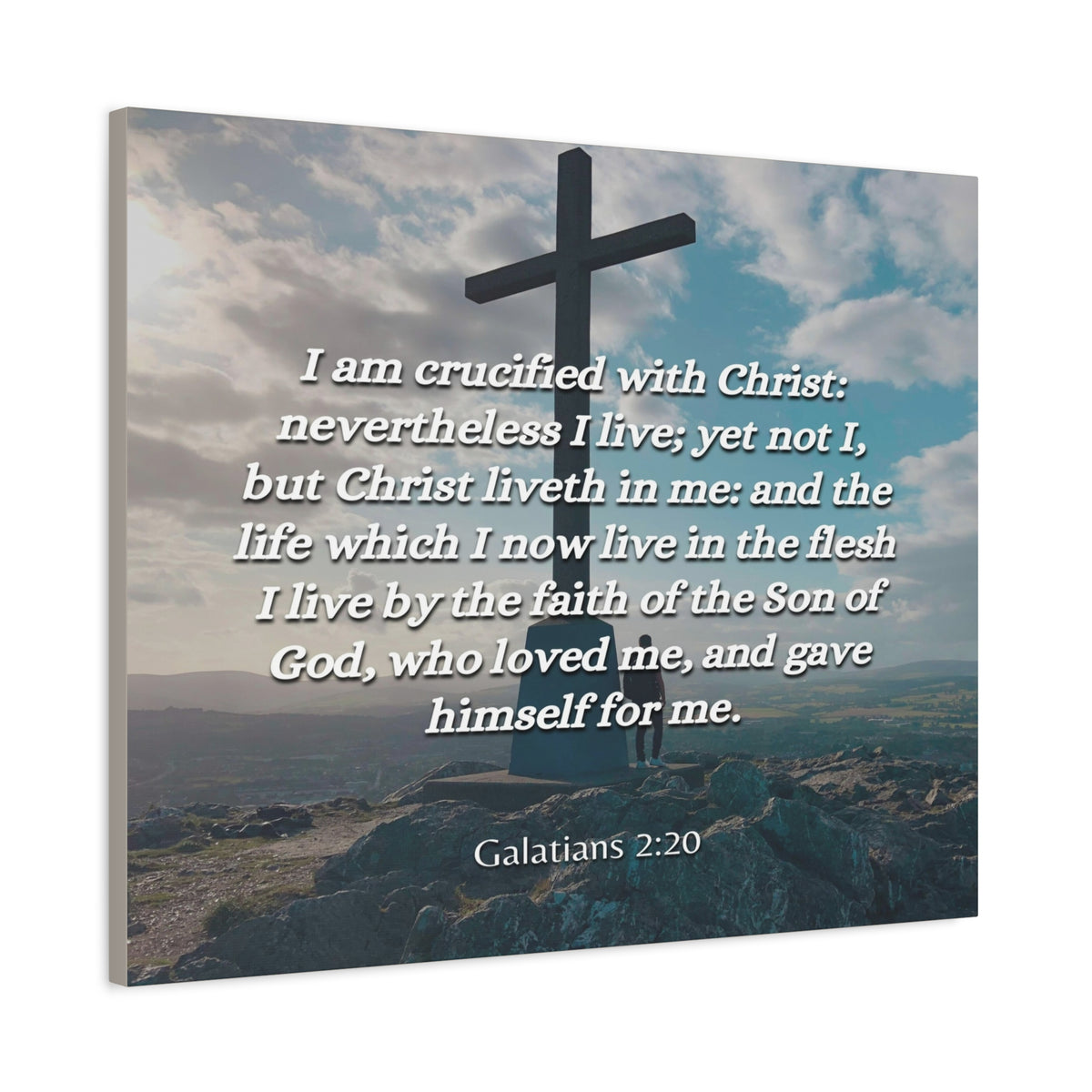Scripture Canvas By The Faith Galatians 2:20 Christian Wall Art Bible Verse Print Ready to Hang-Express Your Love Gifts