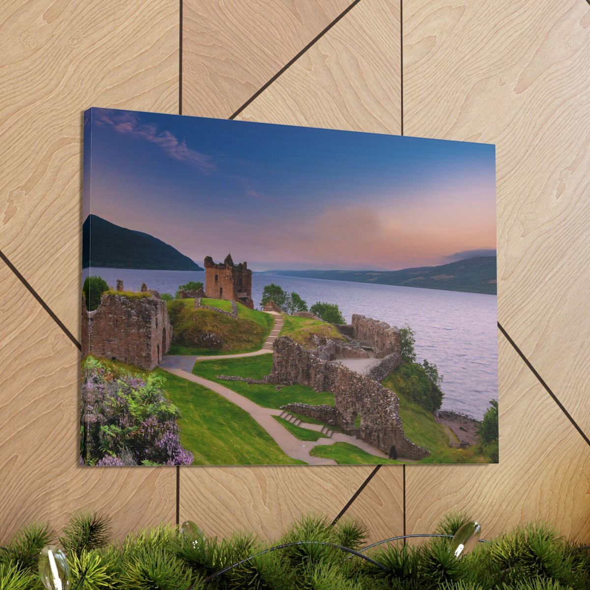 Ruins of Urquhart Castle Ness Scotland Nature Wilderness Photography Canvas Wall Art for Home Decor Ready-to-Hang-Express Your Love Gifts