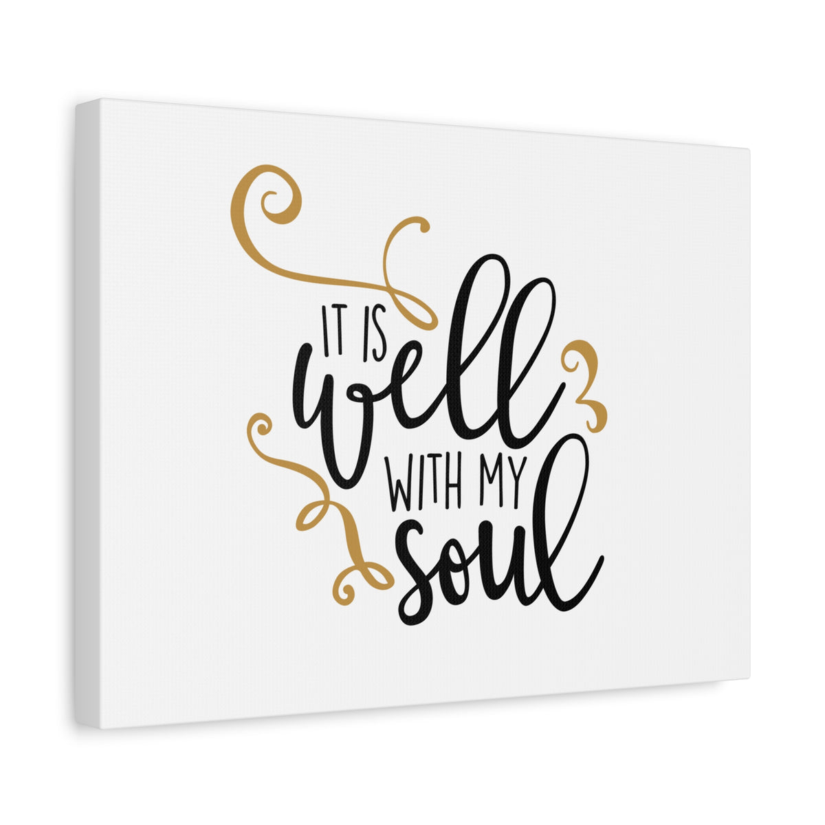 Scripture Canvas It Is Well With My Soul Psalm 42:7 White Christian Wall Art Bible Verse Print Ready to Hang-Express Your Love Gifts