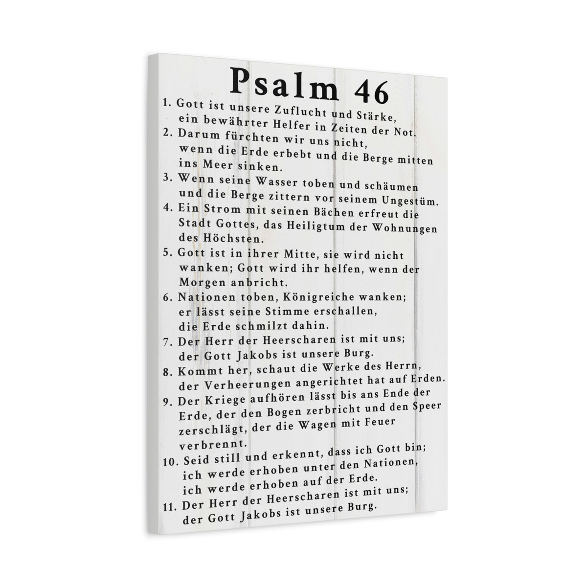 Scripture Walls Psalm 46 German White Bible Verse Canvas Christian Wall Art Ready to Hang Unframed-Express Your Love Gifts