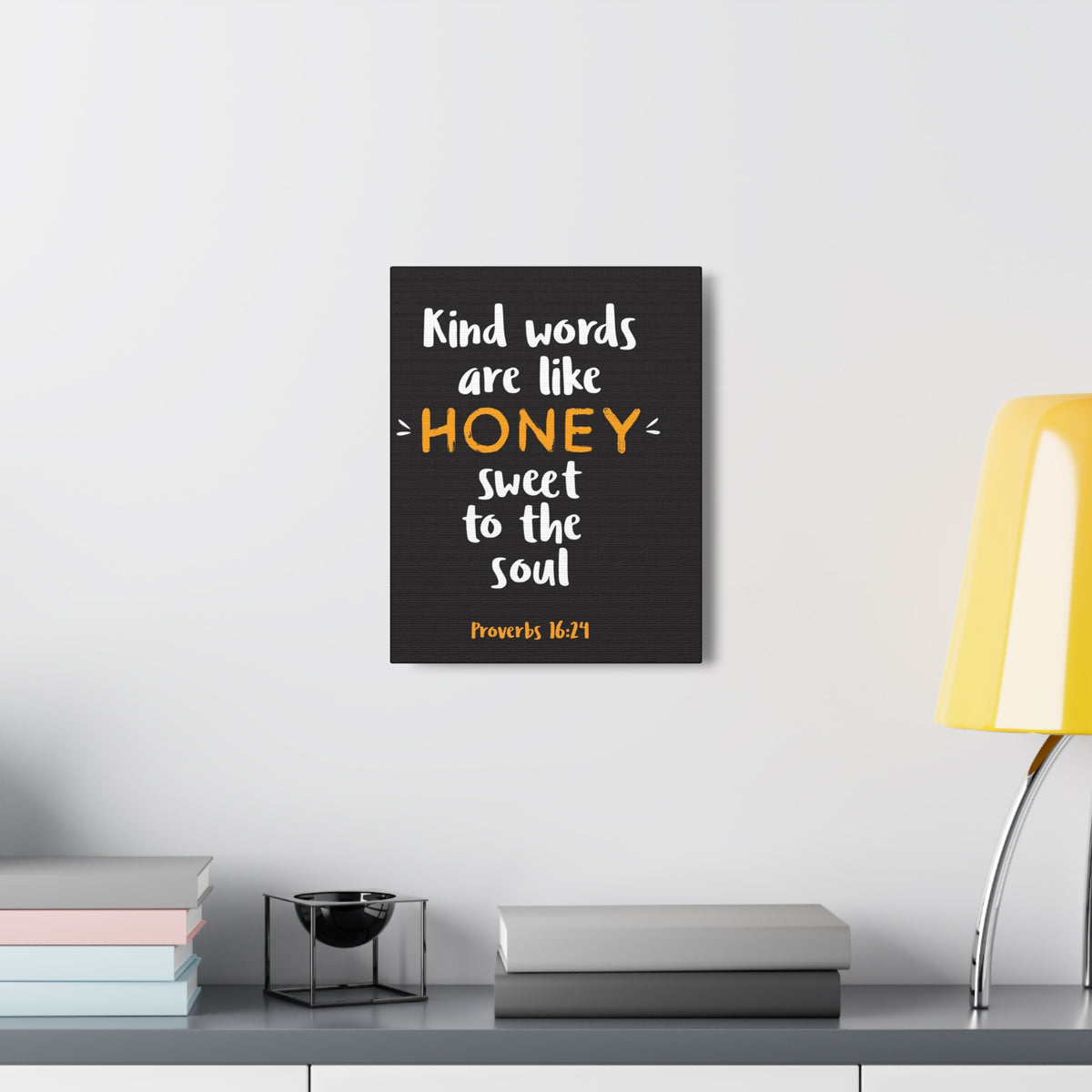 Scripture Walls Kind Words Are Like Honey Proverbs 16:24 Bible Verse Canvas Christian Wall Art Ready To Hang-Express Your Love Gifts