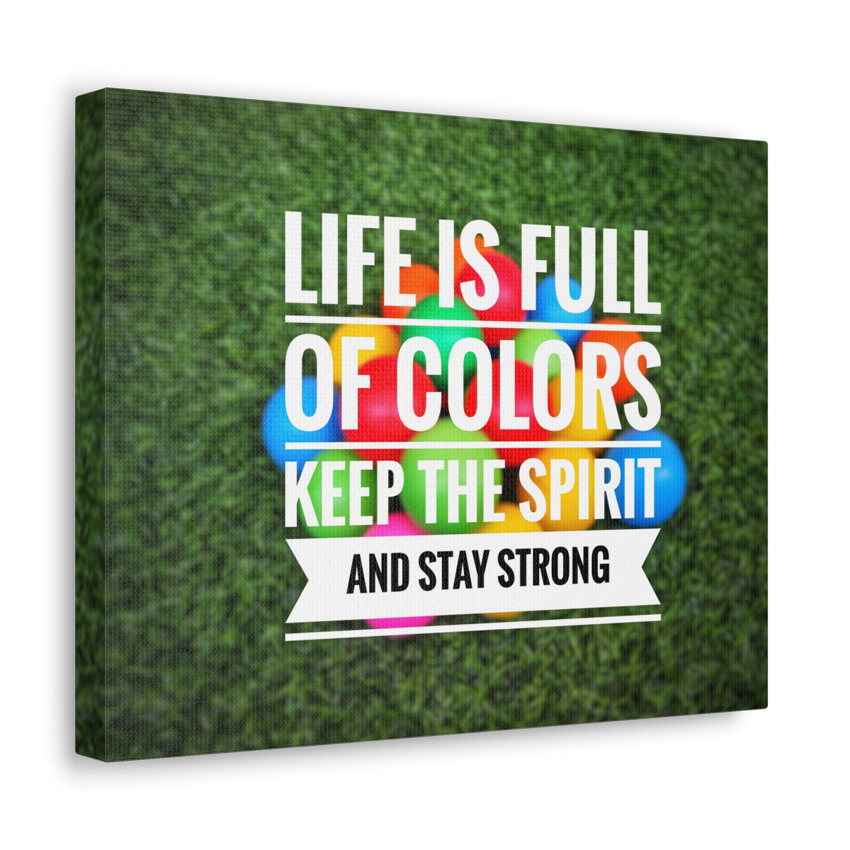 Inspirational Quote Canvas Life Is Full Of Colors Motivational Print Ready to Hang Artwork-Express Your Love Gifts