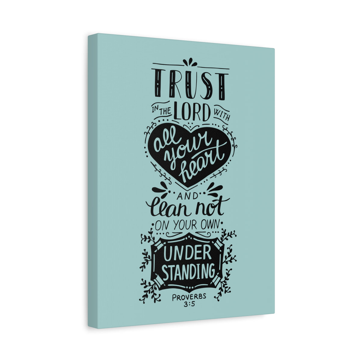 Scripture Canvas Trust In The Lord Proverbs 3:5 Christian Wall Art Bible Verse Print Ready To Hang-Express Your Love Gifts