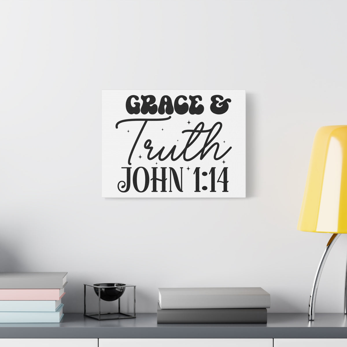 Scripture Walls John 1:14 Grace and Truth Bible Verse Canvas Christian Wall Art Ready to Hang Unframed-Express Your Love Gifts