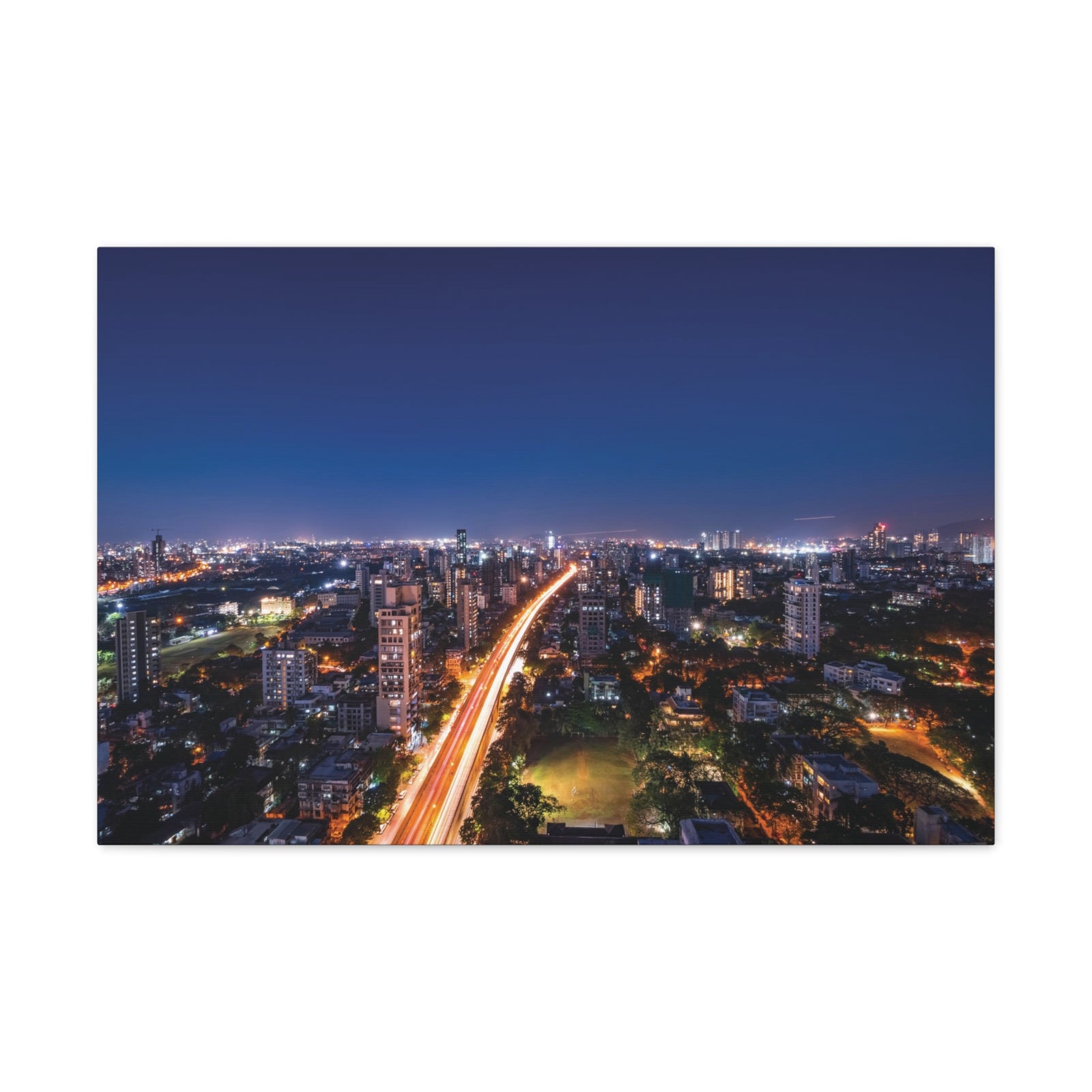 Mumbai Night Skyline Canvas Artwork High-Quality Breathtaking Stunning Cityscape for Home Decor Ready to Hang-Express Your Love Gifts