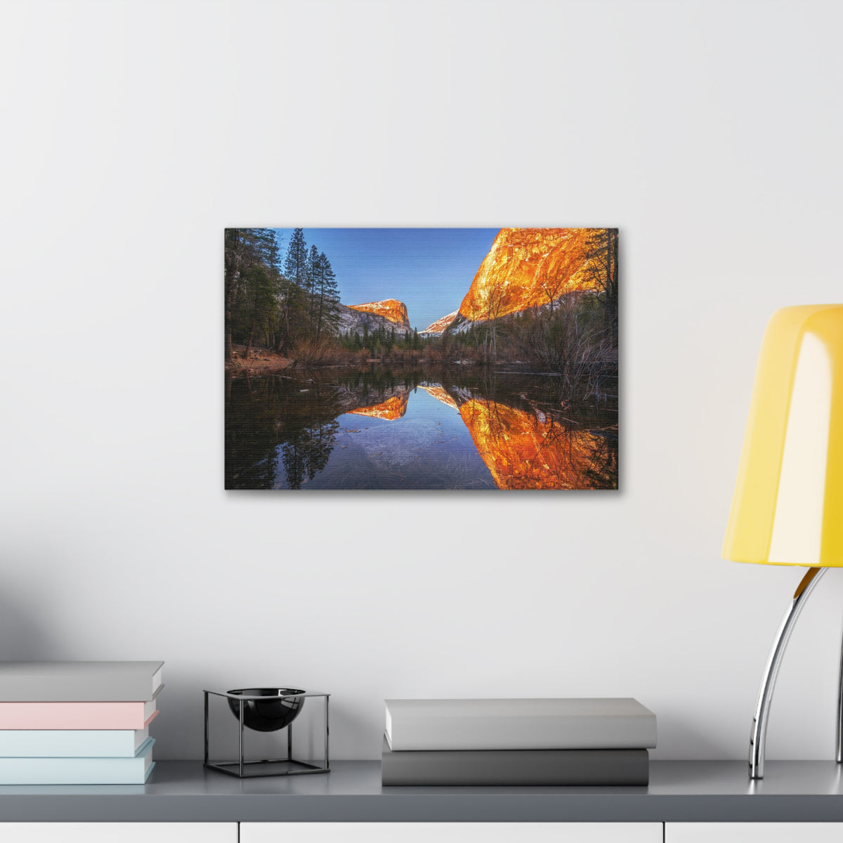 Mountain Golden Hour Lake Nature Wilderness Photography Canvas Wall Art for Home Decor Ready-to-Hang-Express Your Love Gifts