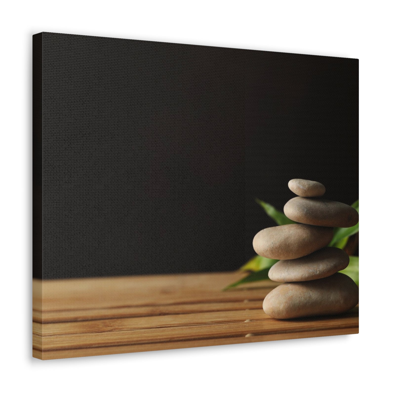 Stones Bamboo Background Forest Floral Nature Photography Canvas Wall Art for Home Decor Ready-to-Hang-Express Your Love Gifts