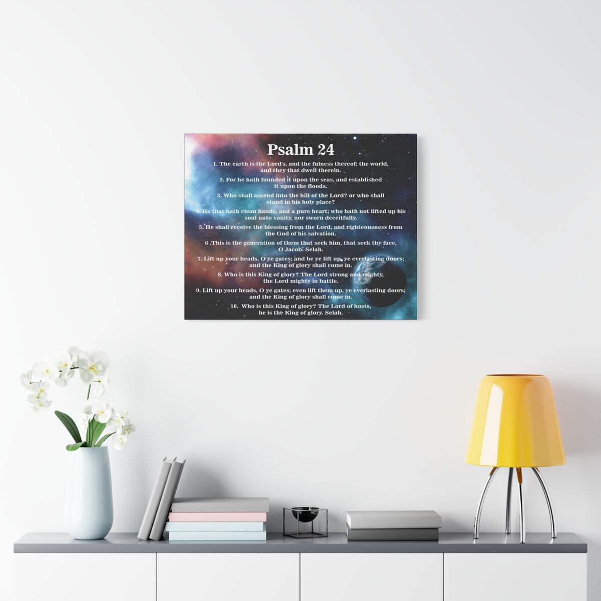 Scripture Canvas Christ is King Psalm 24 Christian Wall Art Bible Verse Print Ready to Hang-Express Your Love Gifts
