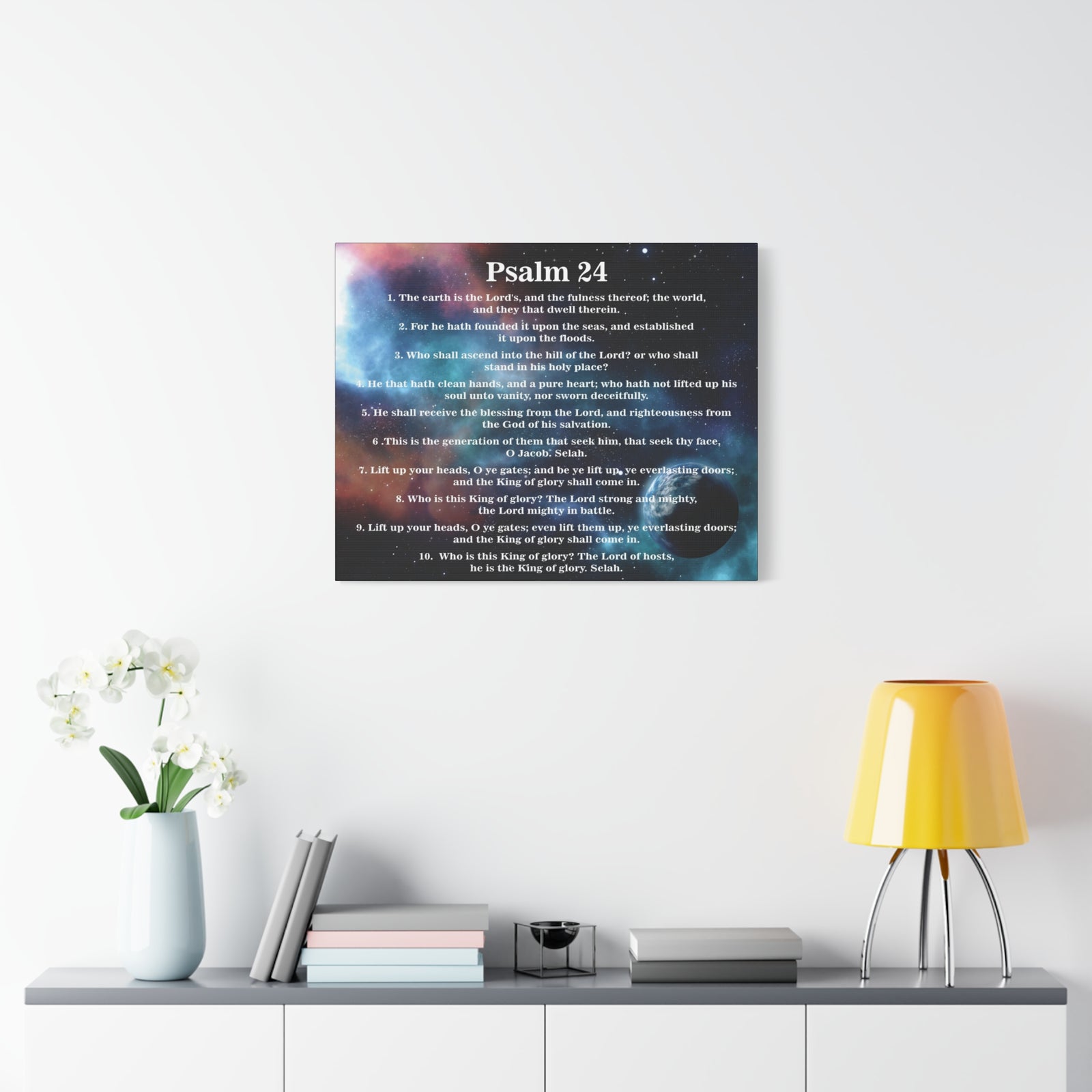 Scripture Canvas Christ is King Psalm 24 Christian Wall Art Bible Verse Print Ready to Hang-Express Your Love Gifts