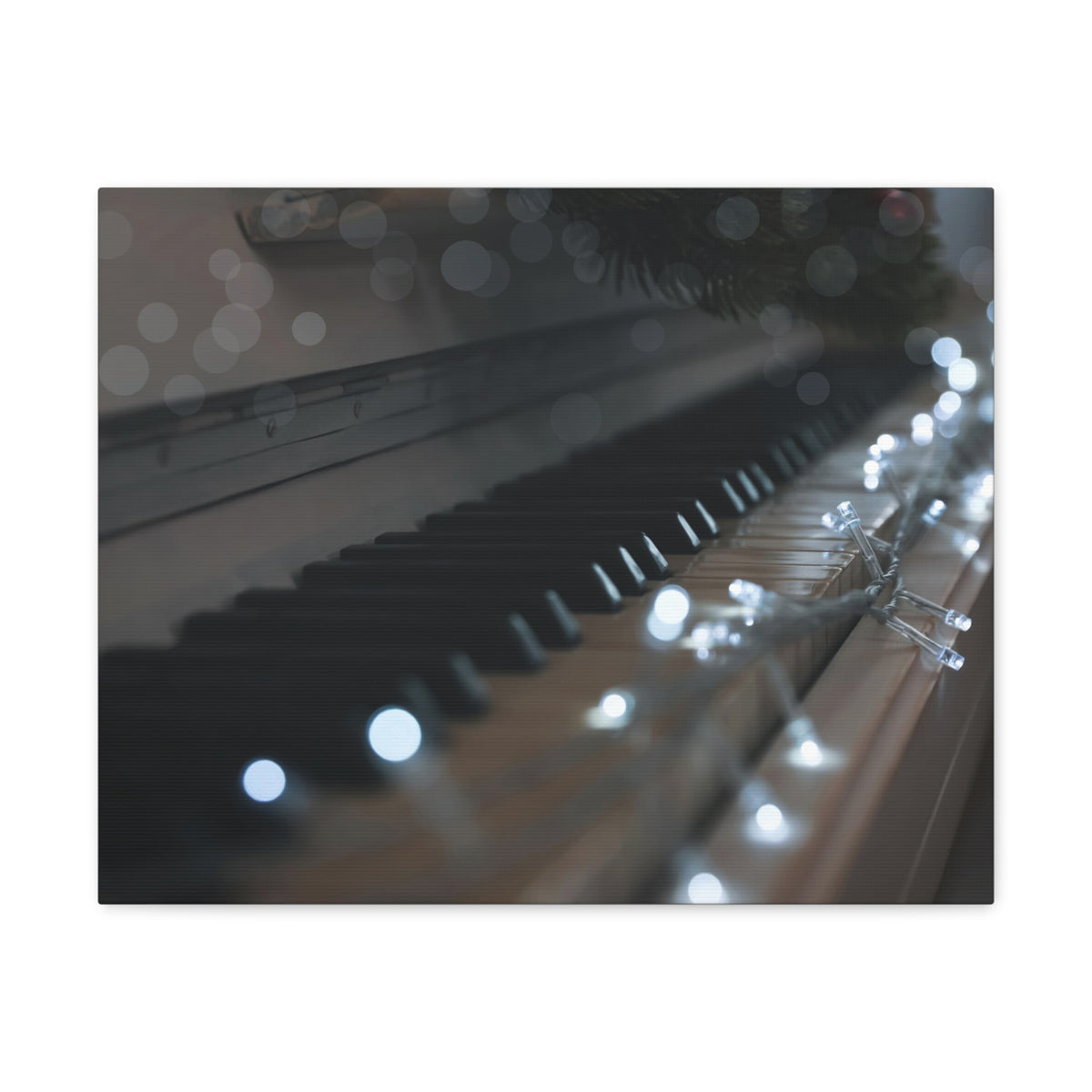 Glowing Fairy Lights on Piano Keys Music Lover's Delight Piano Keyboard Canvas Wall Art for Home Decor Ready-to-Hang-Express Your Love Gifts