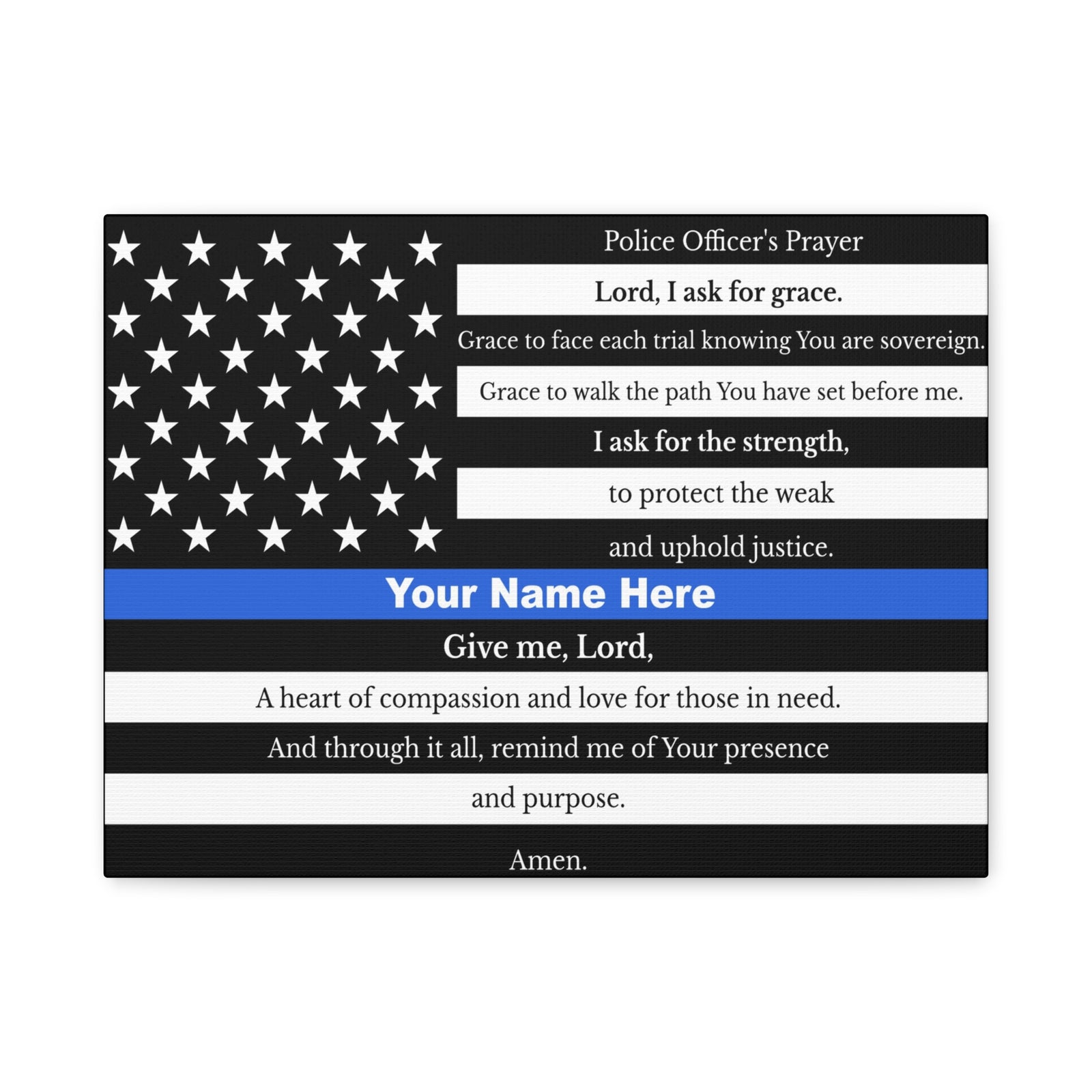Scripture Walls Personalized Police Prayer Bible Canvas Christian Wall Art Ready to Hang Unframed-Express Your Love Gifts