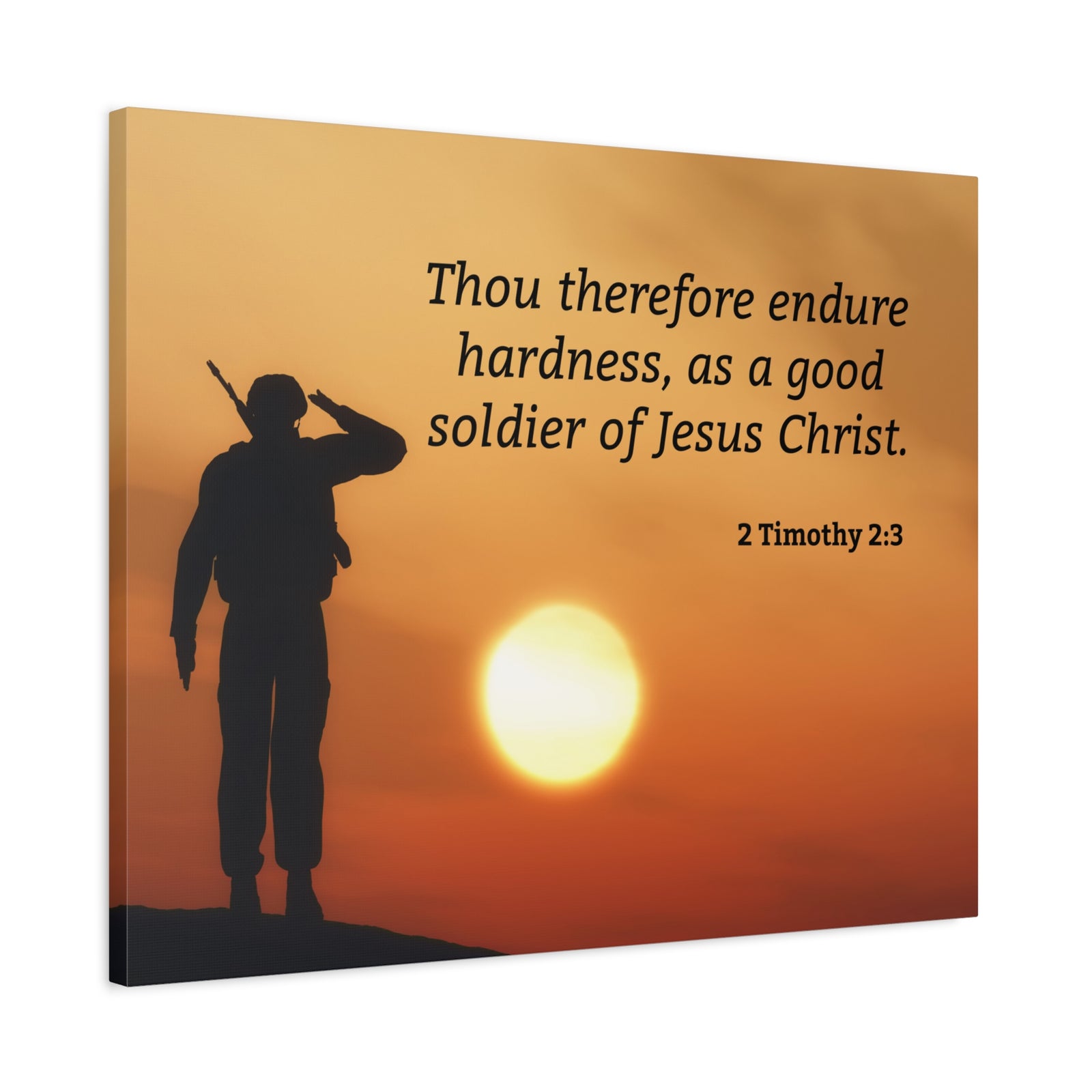 Scripture Walls Good Soldier 2 Timothy 2:3 Bible Verse Canvas Christian Wall Art Ready to Hang-Express Your Love Gifts