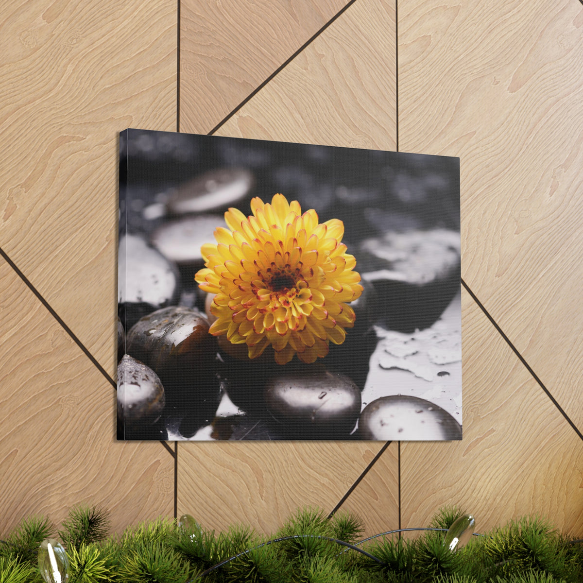 Macro of Yellow Flower Forest Floral Nature Photography Canvas Wall Art for Home Decor Ready-to-Hang-Express Your Love Gifts