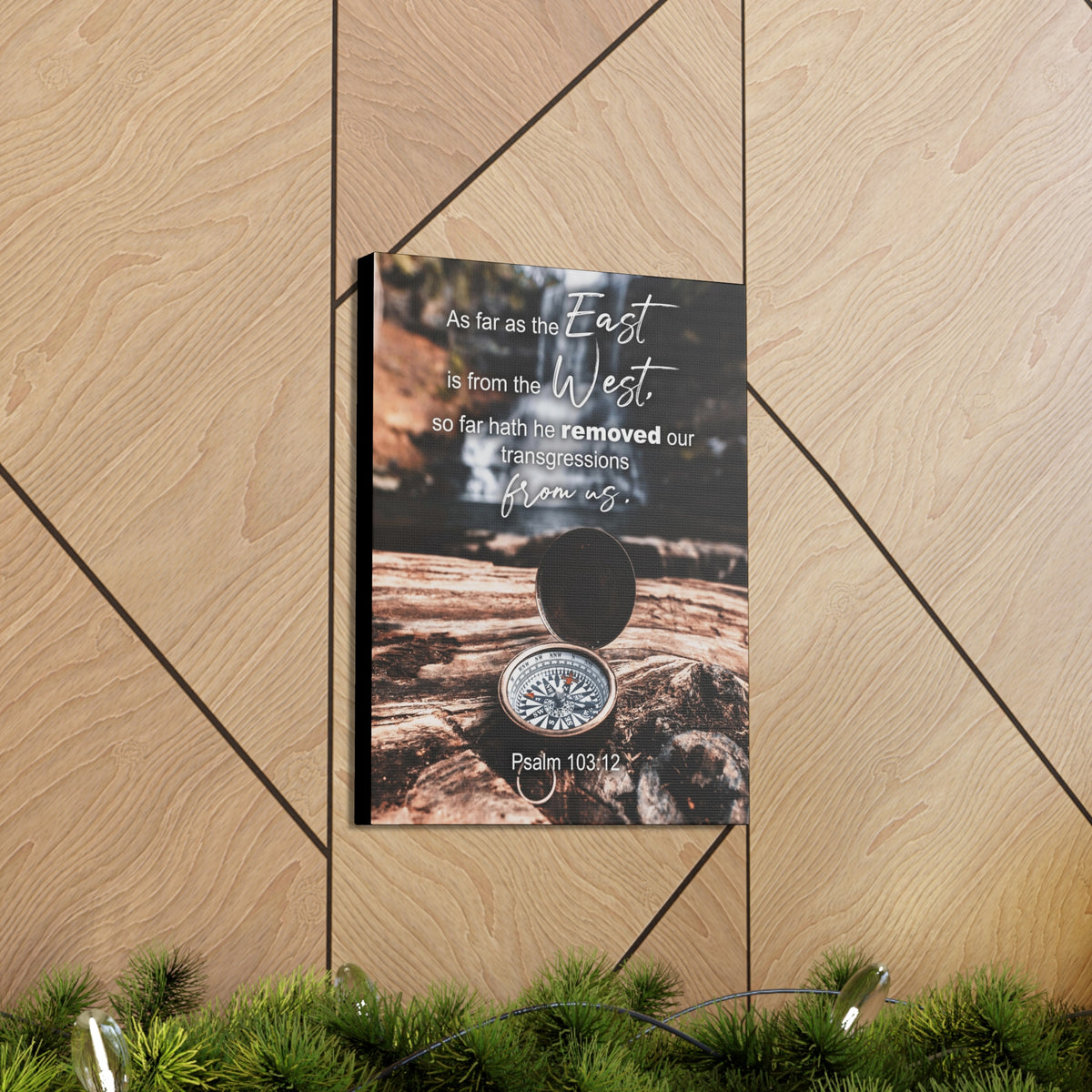 Scripture Canvas From Us Psalm 103:12 Christian Wall Art Bible Verse Print Ready to Hang-Express Your Love Gifts